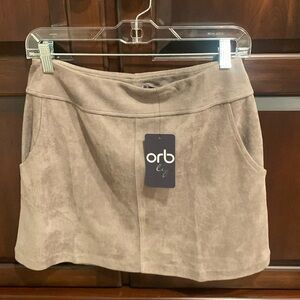 “Orb” Taupe color suede like (polyester)skirt